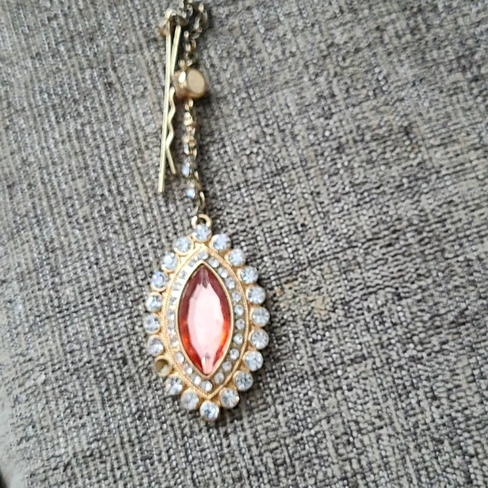 Peach Indian bridal hair piece